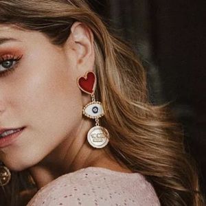 Heart Evil Eye Dangles